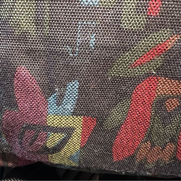 VANS BackPack BookBag Back To School Abstract Floral Leather Accent - Picture 10 of 10